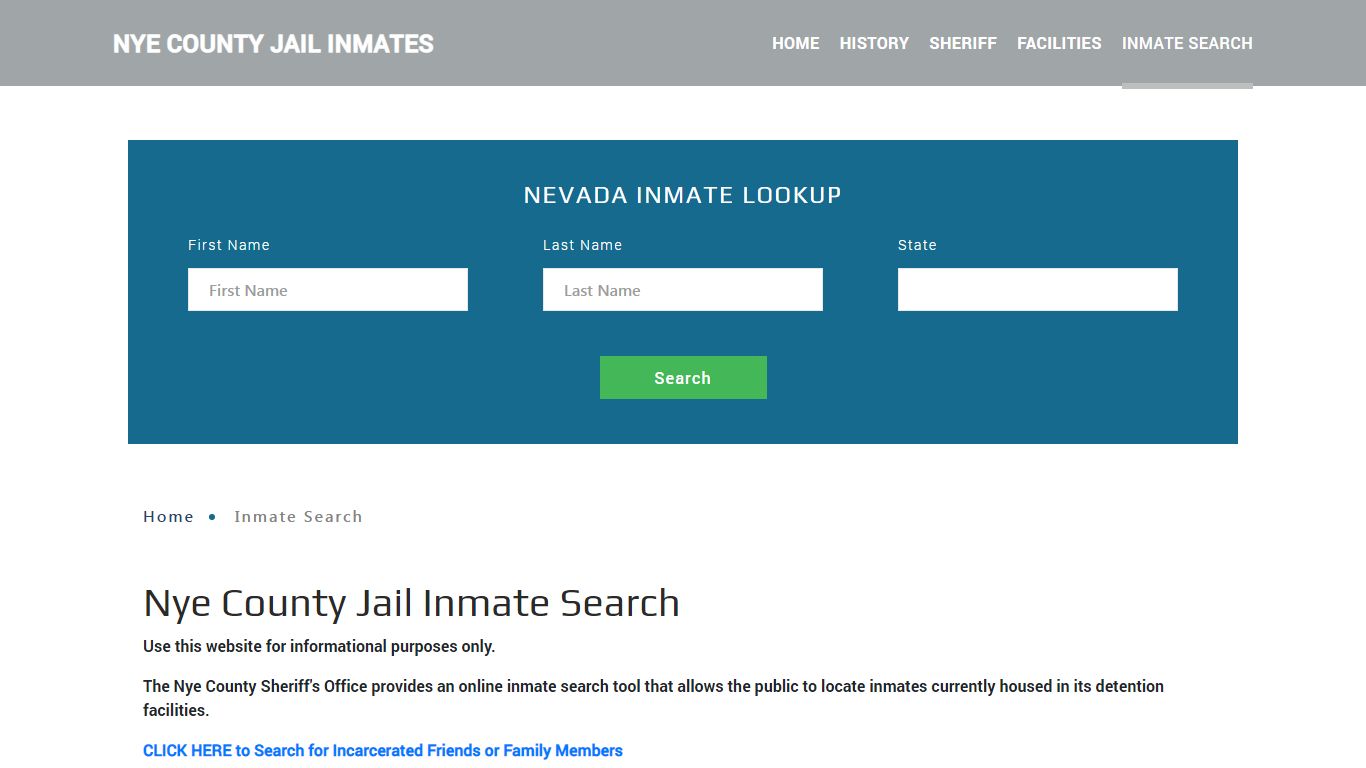 Nye County, NV Detainee Lookup